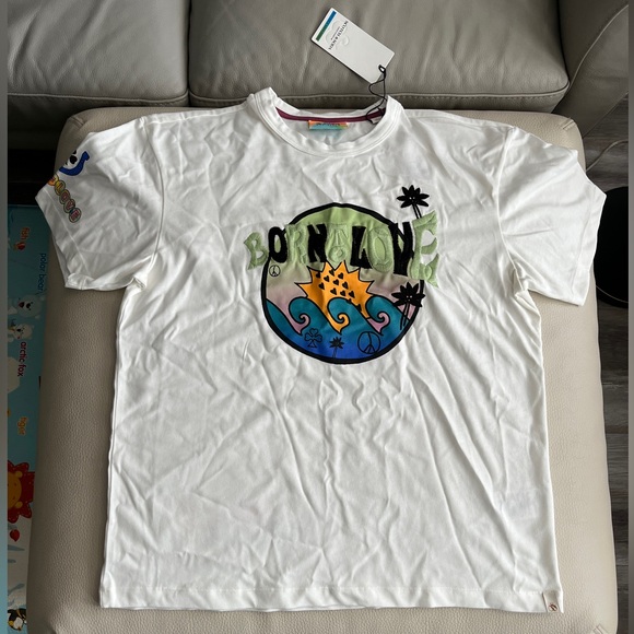 NWT - Scotch & Soda Unisex Embroidered Graphic Short Sleeve Tee -Men M / Women L - Picture 5 of 13